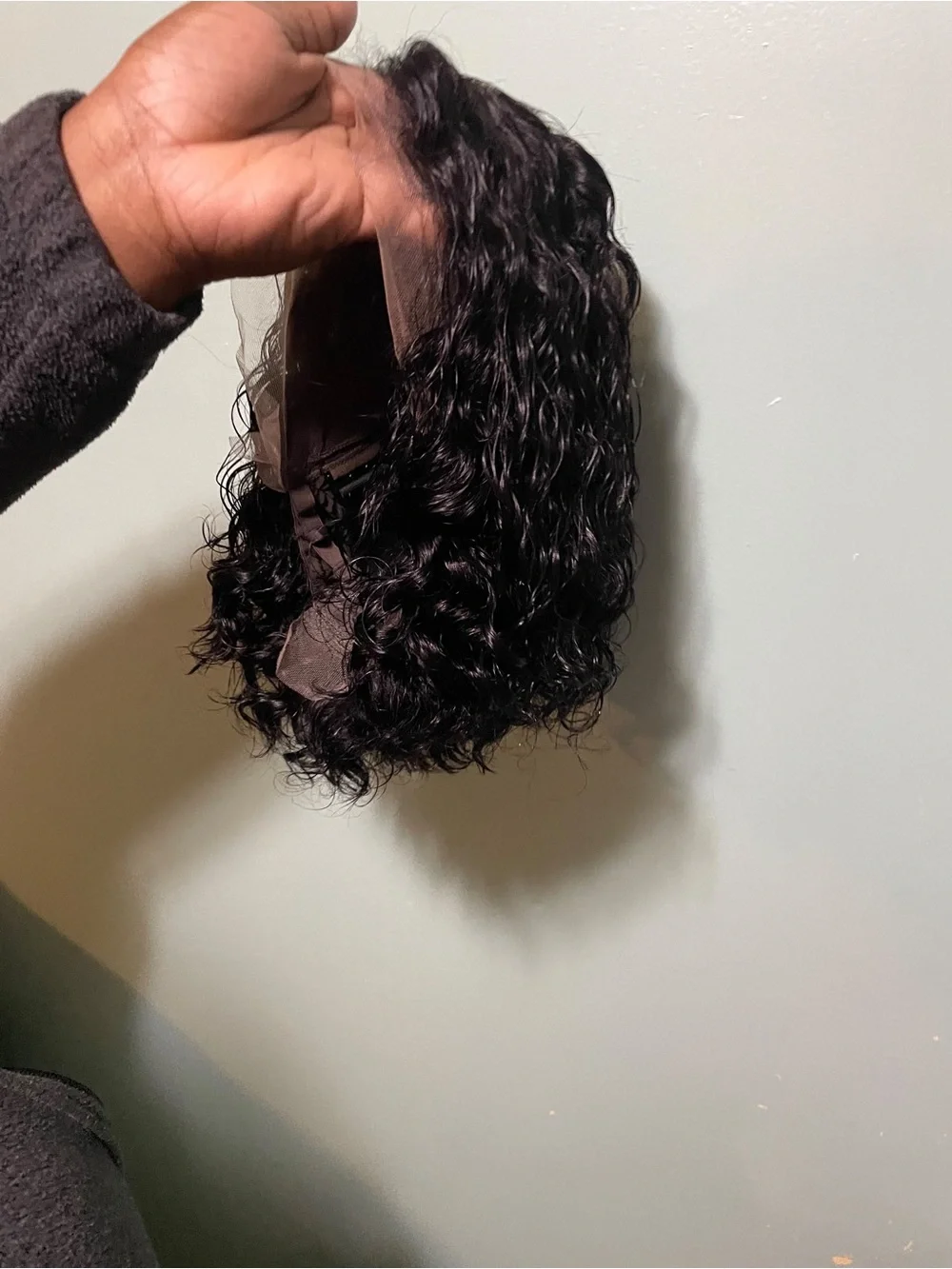 Natural Curly Clip-In Hairpiece - Dark Brown